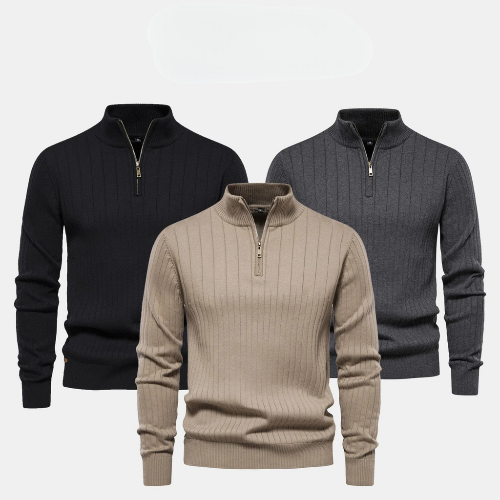 Herren Zip-Up Strickpullover (Ausverkauf)