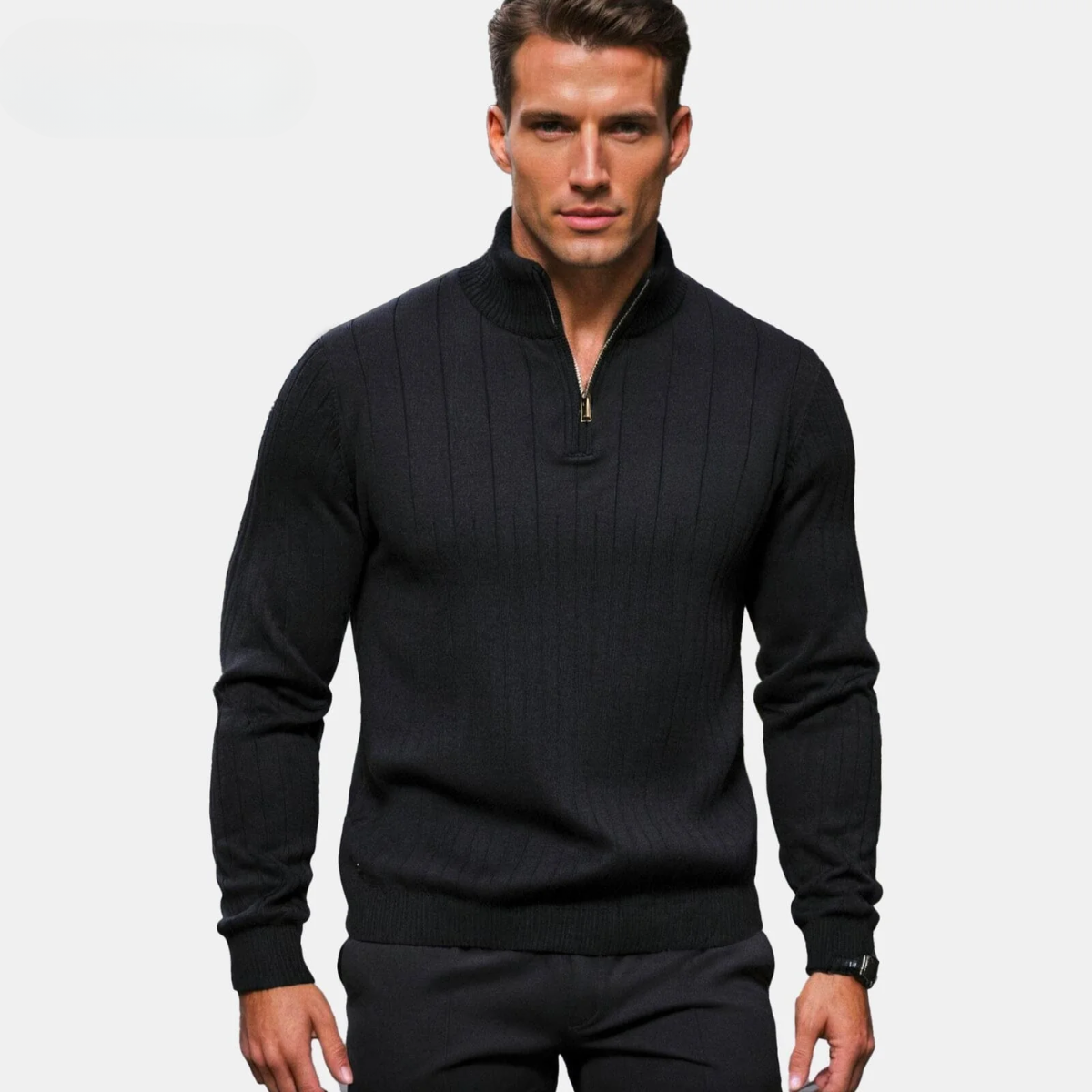 Herren Zip-Up Strickpullover (Ausverkauf)